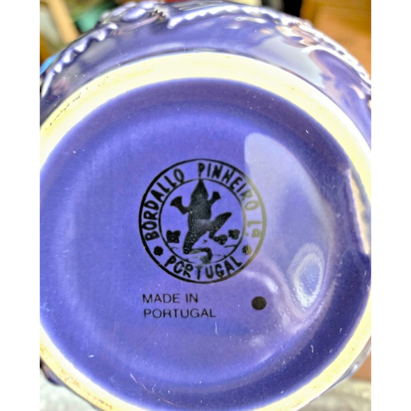 PITCHER/VASE-BORDALLO PINNEIRO-Made In Portugal-Deep Blue/Purple-Shelf Decor - Picture 7 of 13